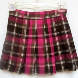 The Children's Place Pink Brown Plaid Skirt SZ  8